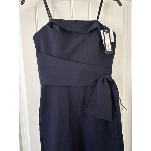 Betsy & Adam Women's Faux-Wrap Strapless Gown Floor-length formal dress Navy 6 - Picture 7 of 11